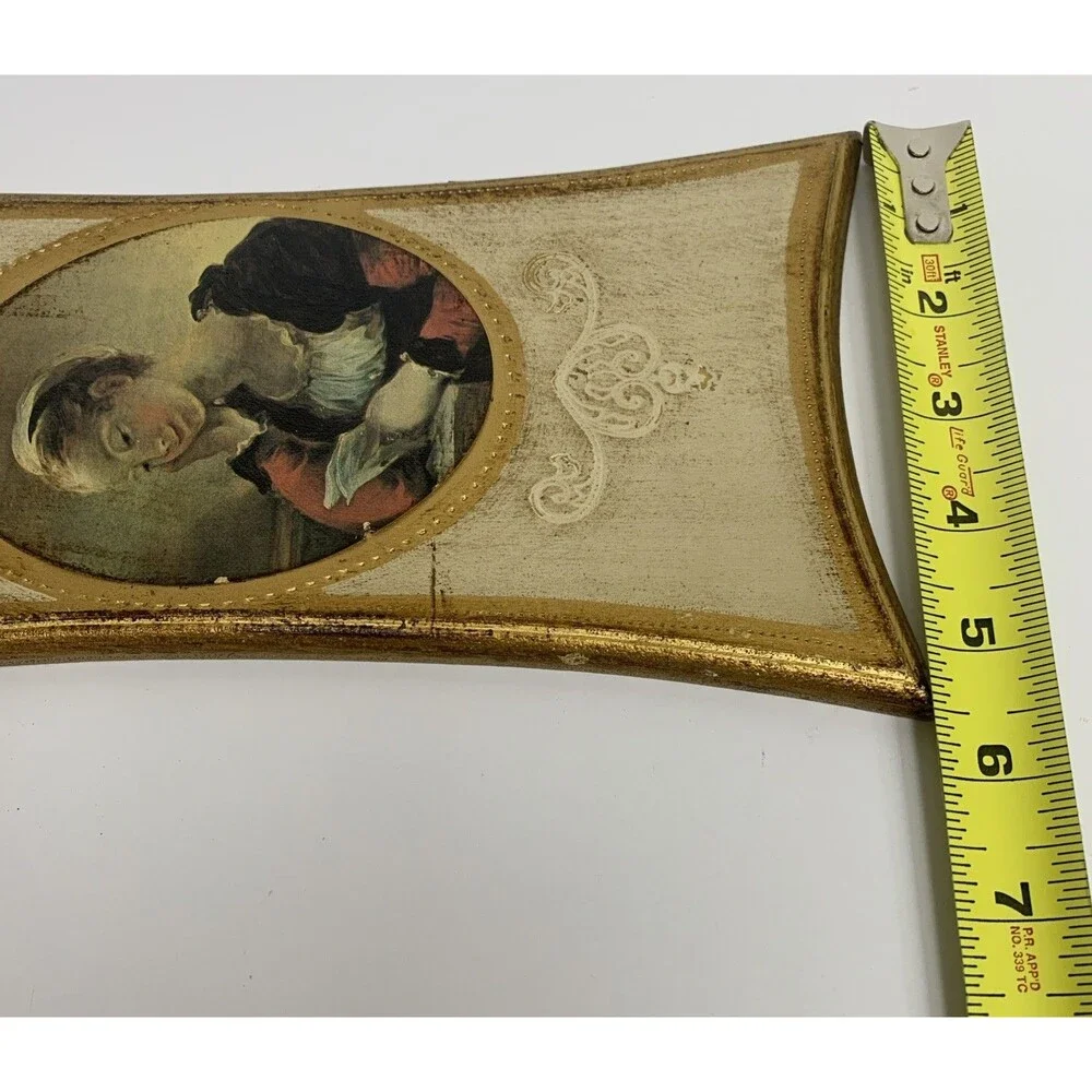 Vintage‎ Wooden Italian Florentine Wall Plaque Frame Apco Japan Bridgertoncore